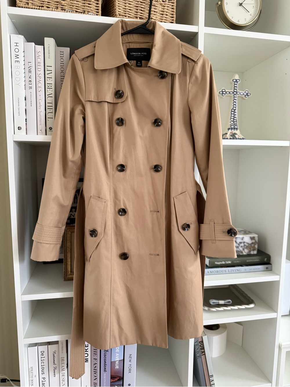 London Fog Beige Double-Breasted Trench Coat